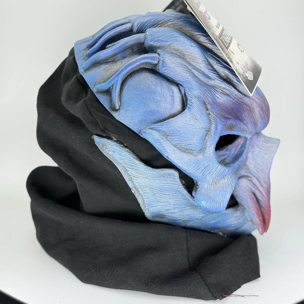 Zagone Studios Blue Creature Demon‎ Monster Mask w/ Black Hood – Handmade USA –